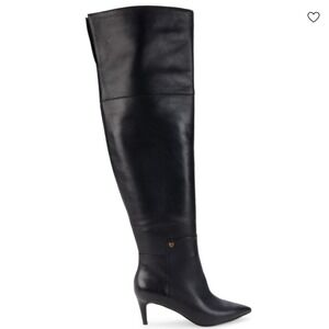 Cole Haan Size 6 Black Leather Stiletto Over The Knee Boots NEW Vandam $350